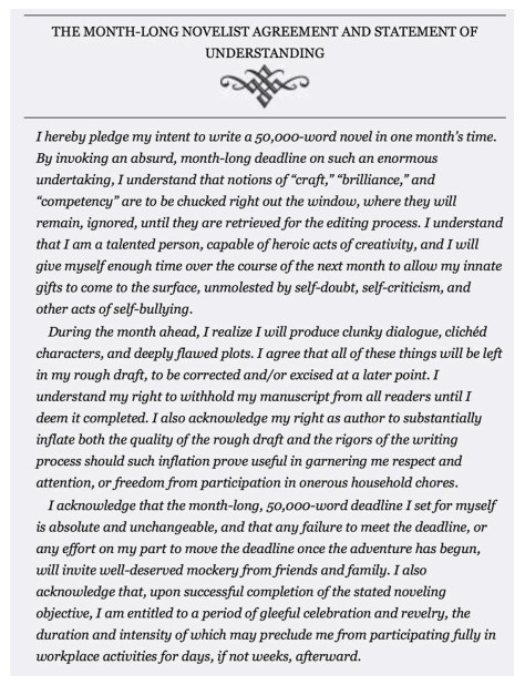 Month-Long Novel Agreement